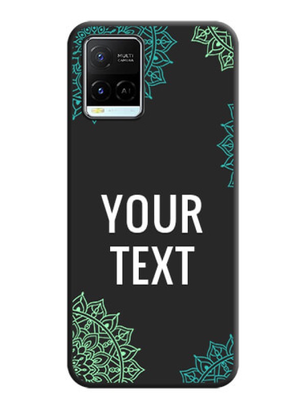 Custom Your Name with Floral Design on Space Black Custom Soft Matte Back Cover - Vivo Y21e