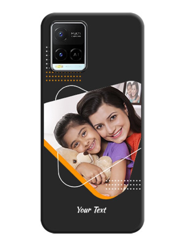 Custom Yellow Triangle on Photo on Space Black Soft Matte Phone Cover - Vivo Y21e
