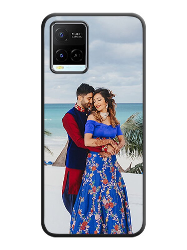 Custom Full Single Pic Upload On Space Black Personalized Soft Matte Phone Covers -Vivo Y21E