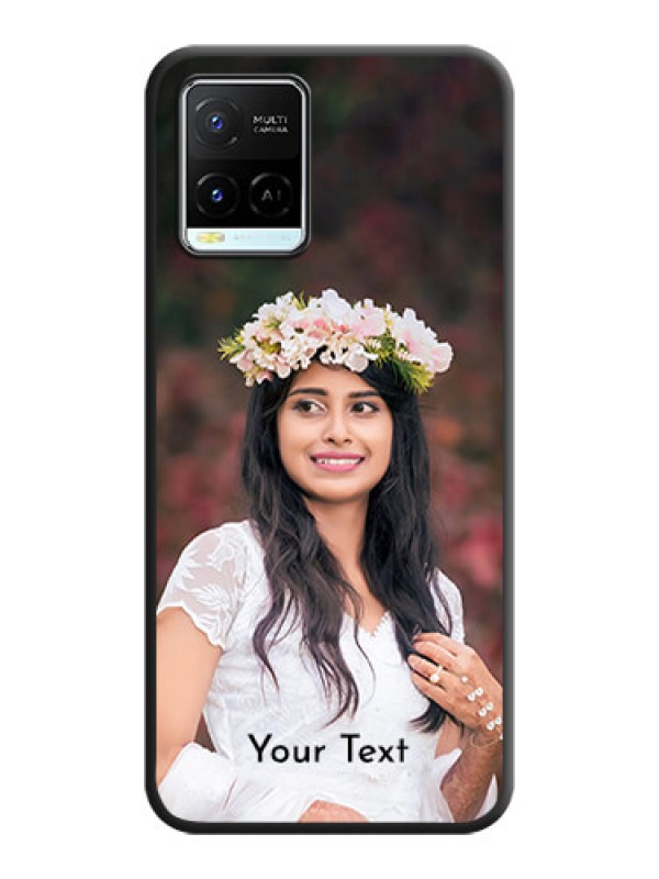 Custom Full Single Pic Upload With Text On Space Black Personalized Soft Matte Phone Covers -Vivo Y21E