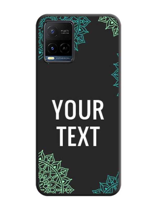 Custom Your Name with Floral Design on Space Black Custom Soft Matte Back Cover - Vivo Y21G
