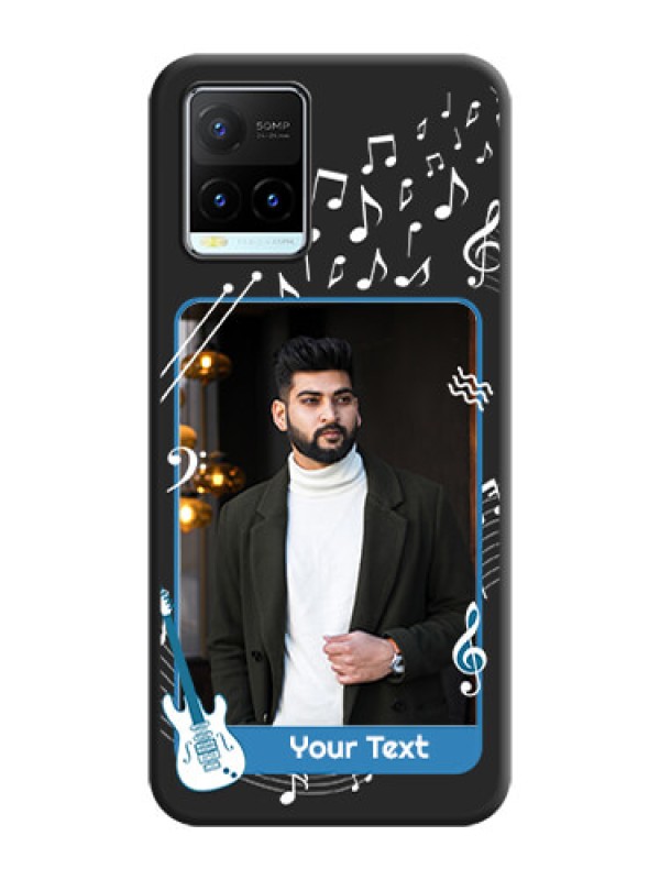Custom Musical Theme Design with Text on Photo on Space Black Soft Matte Mobile Case - Vivo Y21T