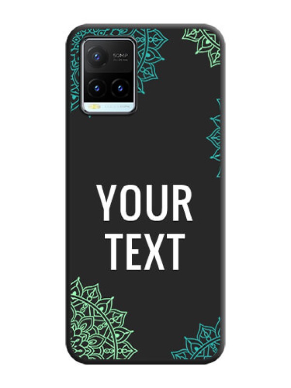 Custom Your Name with Floral Design on Space Black Custom Soft Matte Back Cover - Vivo Y21T