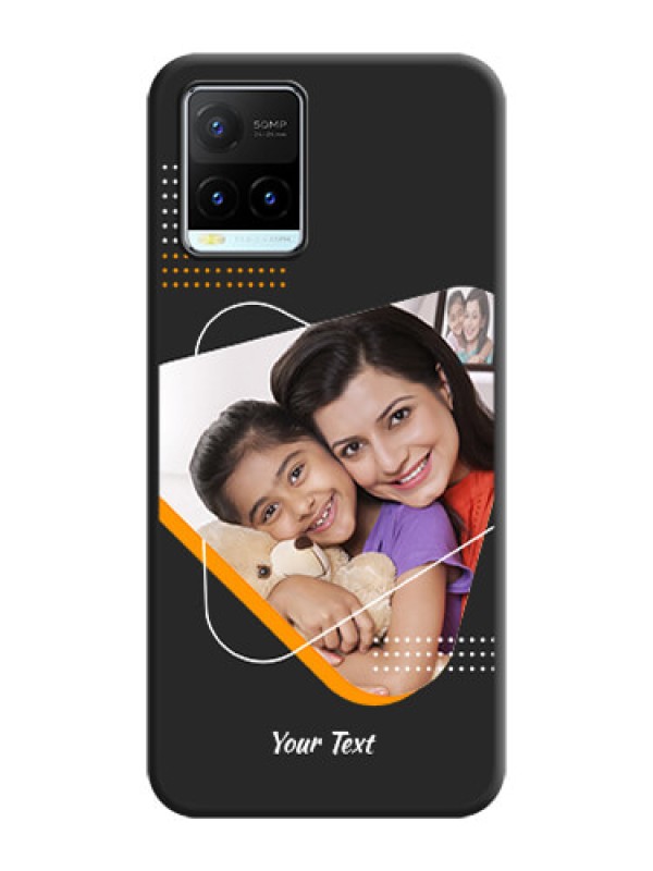 Custom Yellow Triangle on Photo on Space Black Soft Matte Phone Cover - Vivo Y21T