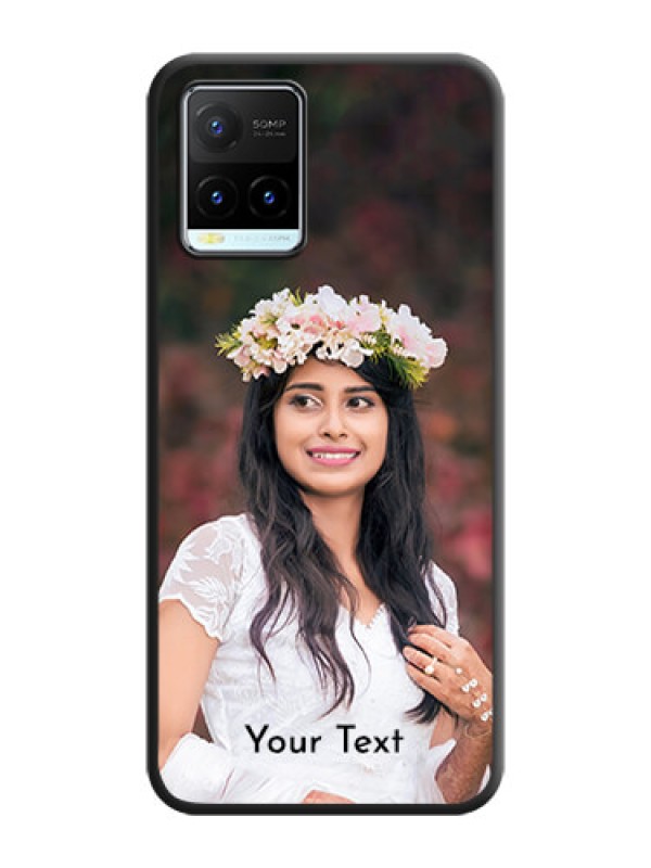 Custom Full Single Pic Upload With Text On Space Black Personalized Soft Matte Phone Covers -Vivo Y21T