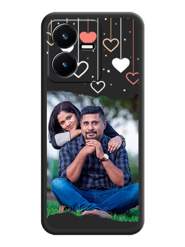 Custom Love Hangings with Splash Wave Picture on Space Black Custom Soft Matte Phone Back Cover - Vivo Y22