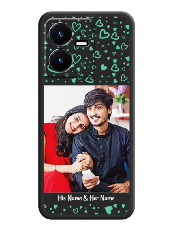 Custom Sea Green Indefinite Love Pattern on Photo on Space Black Soft Matte Mobile Cover - Vivo Y22