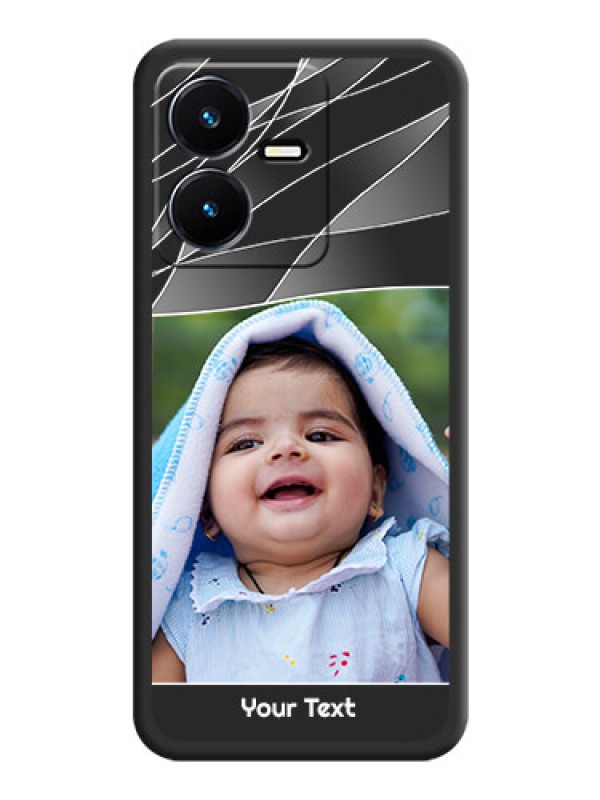 Custom Mixed Wave Lines on Photo on Space Black Soft Matte Mobile Cover - Vivo Y22
