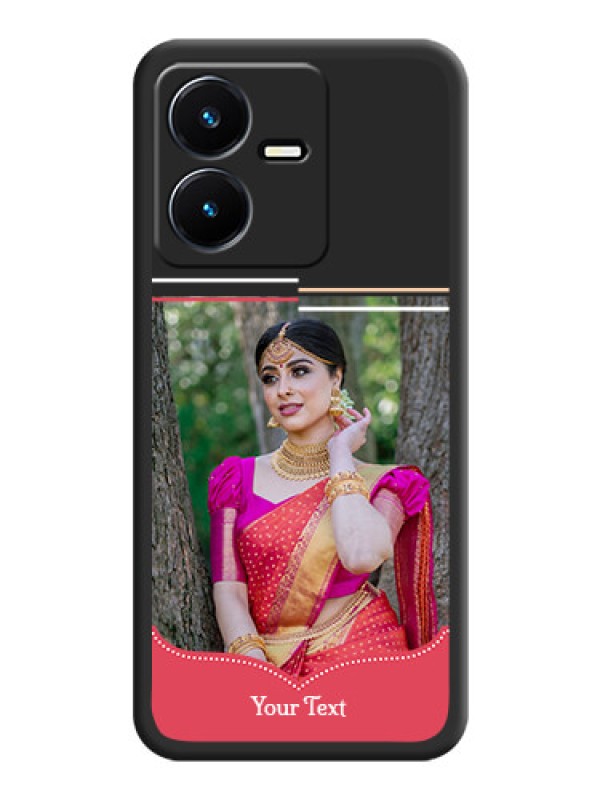 Custom Classic Plain Design with Name on Photo on Space Black Soft Matte Phone Cover - Vivo Y22