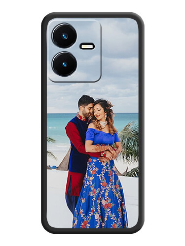 Custom Full Single Pic Upload On Space Black Personalized Soft Matte Phone Covers -Vivo Y22