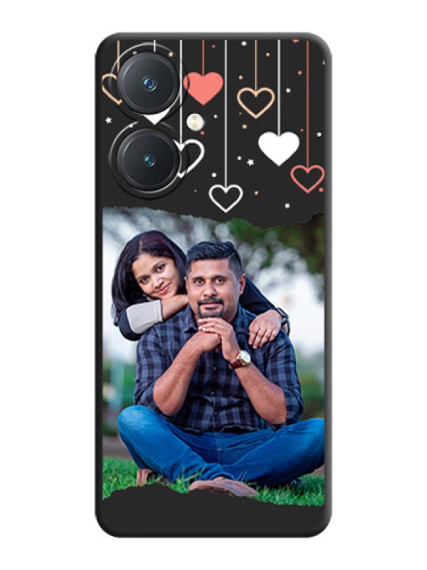 Custom Love Hangings with Splash Wave Picture on Space Black Custom Soft Matte Phone Back Cover - Vivo Y27
