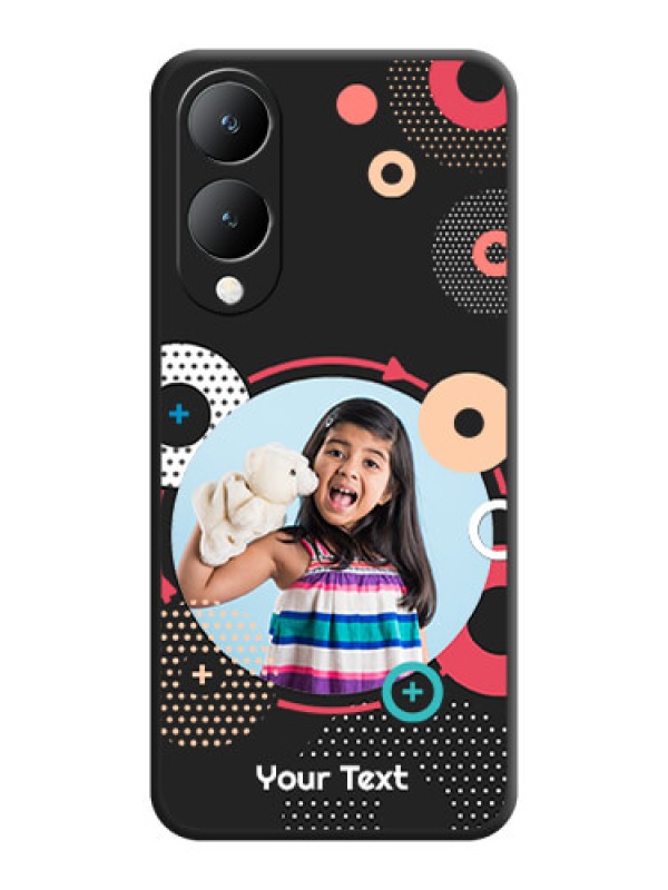 Custom Multicoloured Round Image on Personalised Space Black Soft Matte Cases - Realme C67 5G