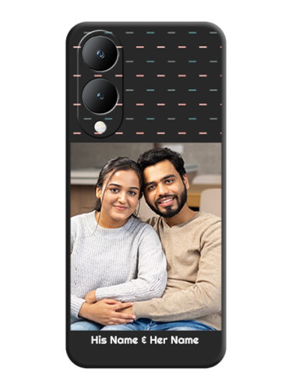 Custom Line Pattern Design with Text on Space Black Custom Soft Matte Phone Back Cover - Realme C67 5G