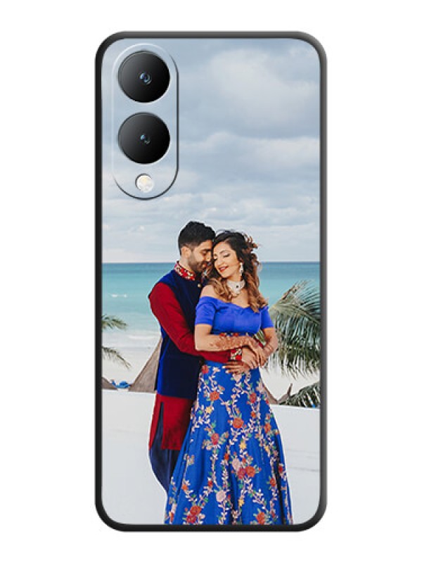 Custom Full Single Pic Upload On Space Black Personalized Soft Matte Phone Covers -Vivo Y28 5G