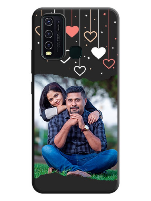 Custom Love Hangings with Splash Wave Picture on Space Black Custom Soft Matte Phone Back Cover - Vivo Y30