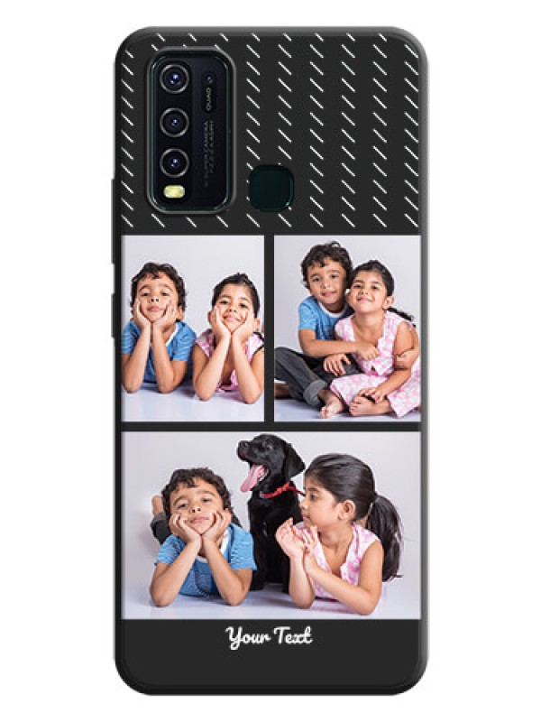 Custom Cross Dotted Pattern with 2 Image Holder  on Personalised Space Black Soft Matte Cases - Vivo Y30