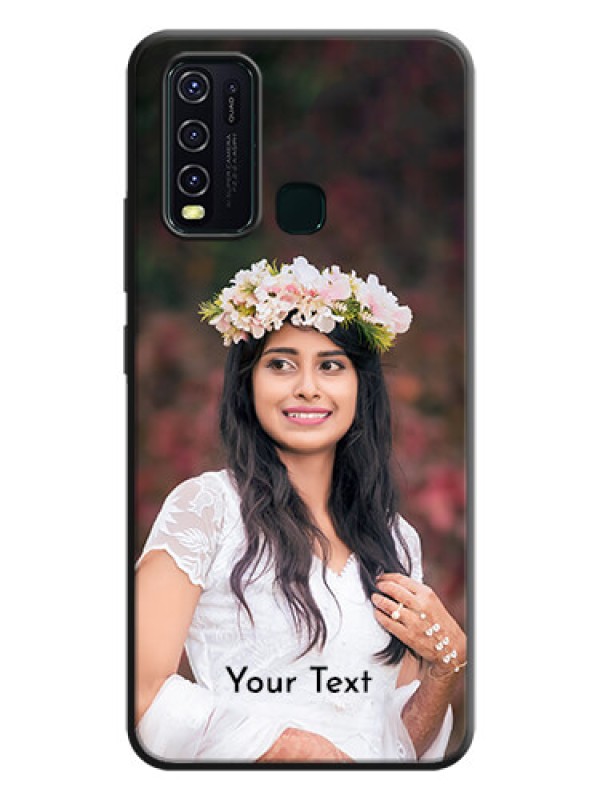 Custom Full Single Pic Upload With Text On Space Black Personalized Soft Matte Phone Covers -Vivo Y30
