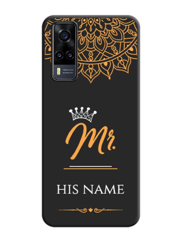Custom Mr Name with Floral Design  on Personalised Space Black Soft Matte Cases - Vivo Y31