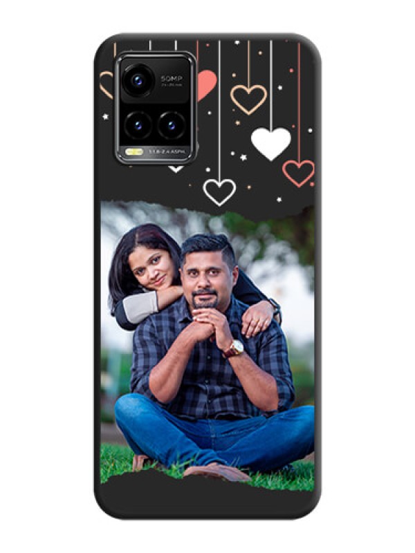 Custom Love Hangings with Splash Wave Picture on Space Black Custom Soft Matte Phone Back Cover - Vivo Y33s