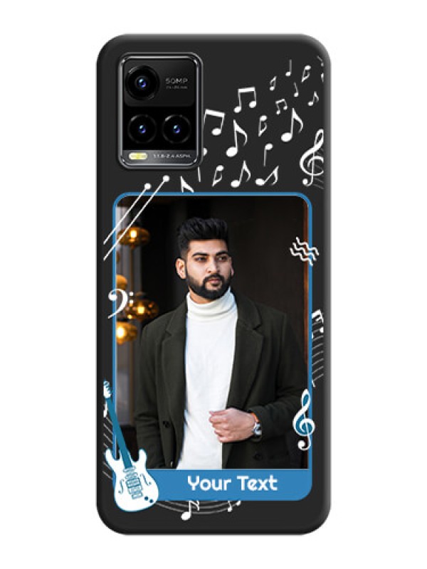 Custom Musical Theme Design with Text on Photo on Space Black Soft Matte Mobile Case - Vivo Y33s
