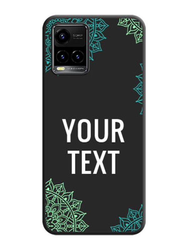 Custom Your Name with Floral Design on Space Black Custom Soft Matte Back Cover - Vivo Y33s