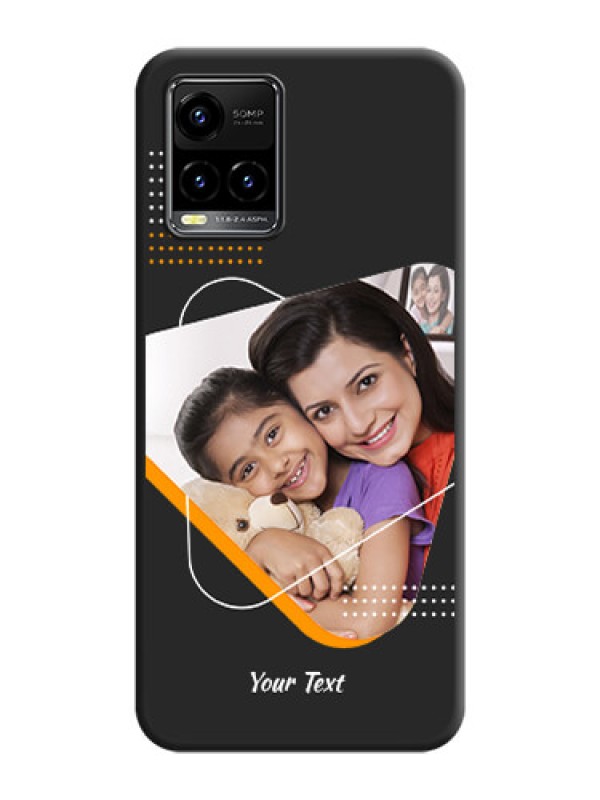 Custom Yellow Triangle on Photo on Space Black Soft Matte Phone Cover - Vivo Y33s