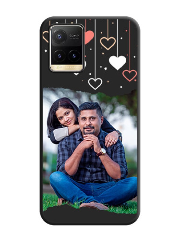 Custom Love Hangings with Splash Wave Picture on Space Black Custom Soft Matte Phone Back Cover - Vivo Y33T