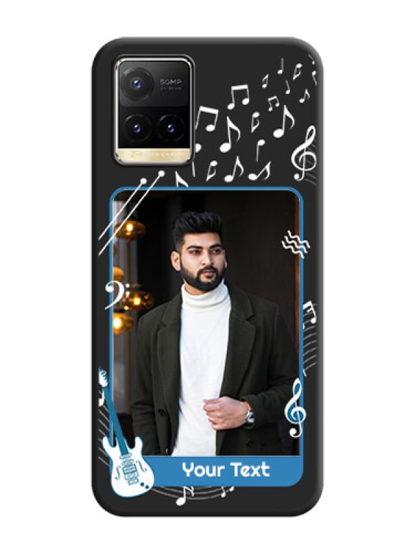 Custom Musical Theme Design with Text on Photo on Space Black Soft Matte Mobile Case - Vivo Y33T