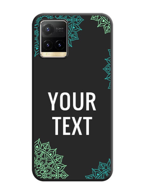 Custom Your Name with Floral Design on Space Black Custom Soft Matte Back Cover - Vivo Y33T