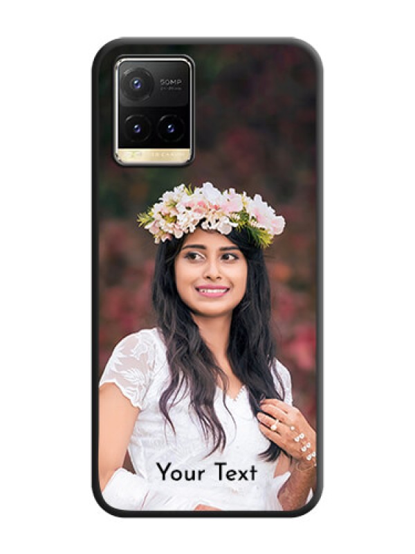 Custom Full Single Pic Upload With Text On Space Black Personalized Soft Matte Phone Covers -Vivo Y33T