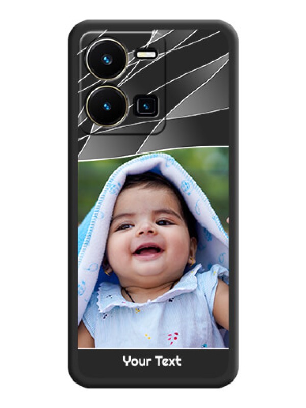 Custom Mixed Wave Lines on Photo on Space Black Soft Matte Mobile Cover - Vivo Y35