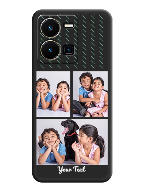 Custom Cross Dotted Pattern with 2 Image Holder  on Personalised Space Black Soft Matte Cases - Vivo Y35