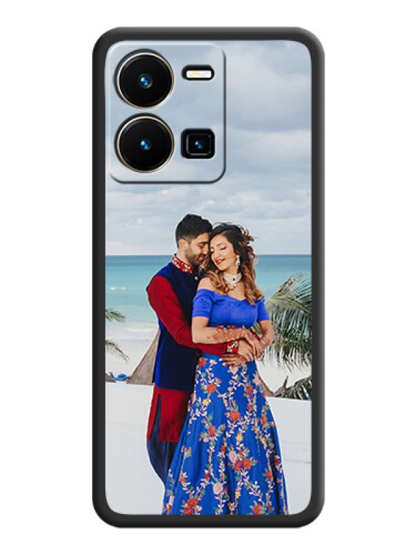 Custom Full Single Pic Upload On Space Black Personalized Soft Matte Phone Covers -Vivo Y35