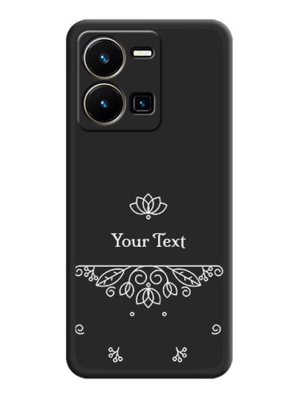 Custom Lotus Garden Custom Text On Space Black Personalized Soft Matte Phone Covers -Vivo Y35