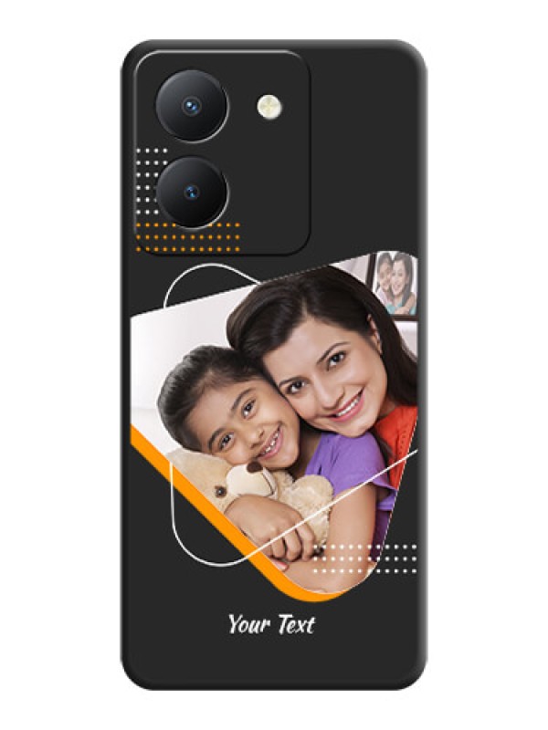 Custom Yellow Triangle - Photo on Space Black Soft Matte Phone Cover - Vivo Y36