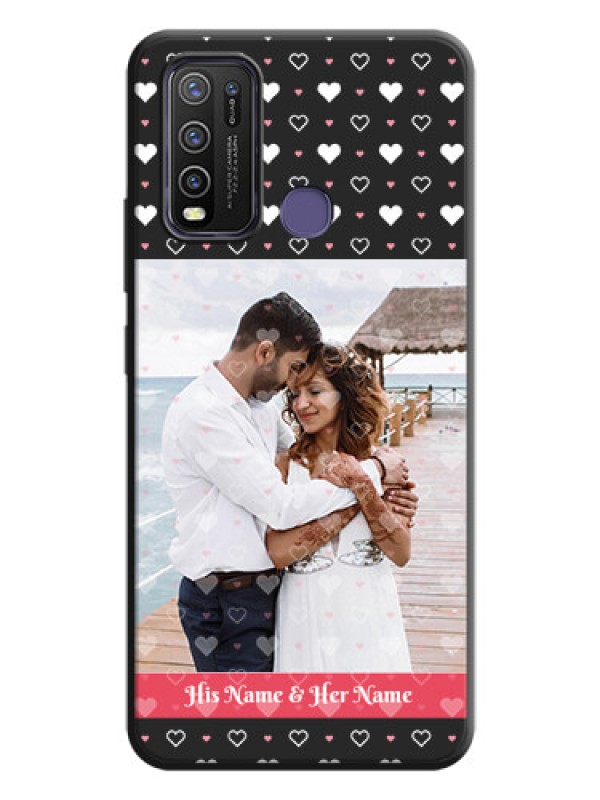 Custom White Color Love Symbols with Text Design - Photo on Space Black Soft Matte Phone Cover - Vivo Y50