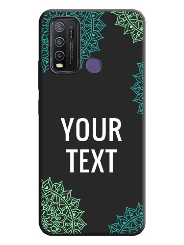 Custom Your Name with Floral Design on Space Black Custom Soft Matte Back Cover - Vivo Y50