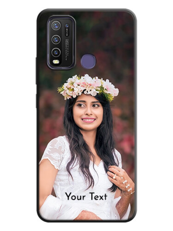Custom Full Single Pic Upload With Text On Space Black Personalized Soft Matte Phone Covers -Vivo Y50
