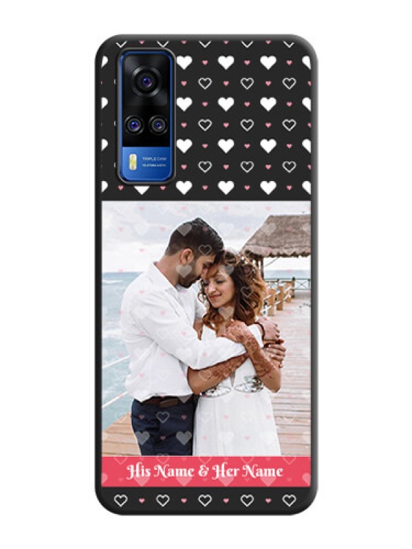 Custom White Color Love Symbols with Text Design on Photo on Space Black Soft Matte Phone Cover - Vivo Y51