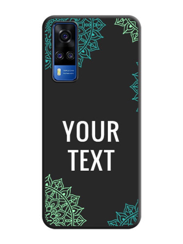 Custom Your Name with Floral Design on Space Black Custom Soft Matte Back Cover - Vivo Y51