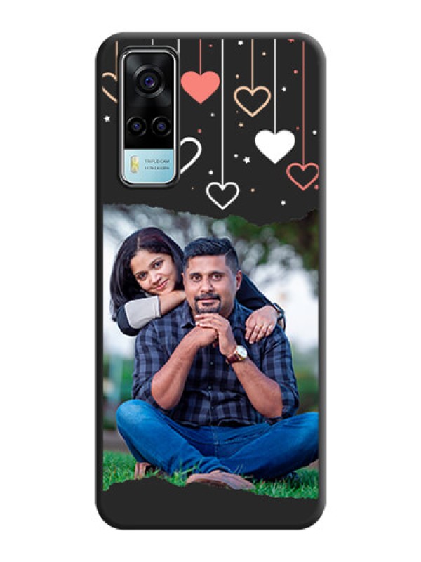 Custom Love Hangings with Splash Wave Picture on Space Black Custom Soft Matte Phone Back Cover - Vivo Y53s