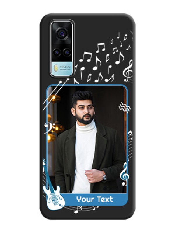 Custom Musical Theme Design with Text on Photo on Space Black Soft Matte Mobile Case - Vivo Y53s