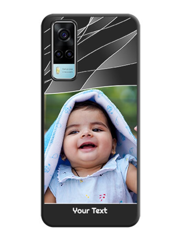 Custom Mixed Wave Lines on Photo on Space Black Soft Matte Mobile Cover - Vivo Y53s