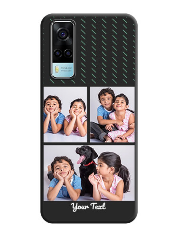 Custom Cross Dotted Pattern with 2 Image Holder  on Personalised Space Black Soft Matte Cases - Vivo Y53s