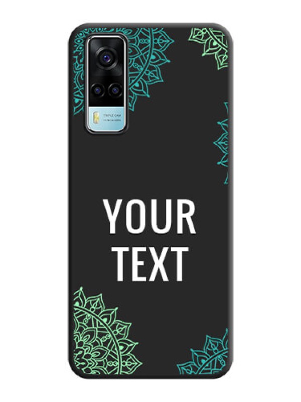 Custom Your Name with Floral Design on Space Black Custom Soft Matte Back Cover - Vivo Y53s