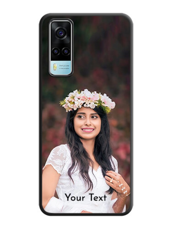 Custom Full Single Pic Upload With Text On Space Black Personalized Soft Matte Phone Covers -Vivo Y53S