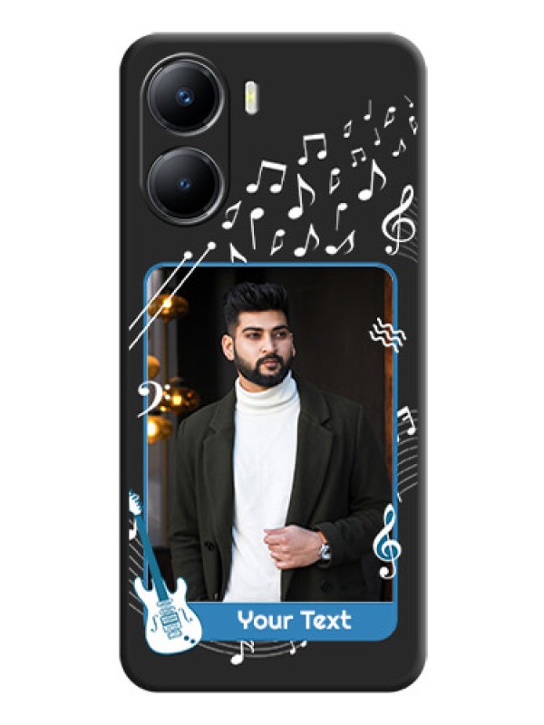 Custom Musical Theme Design with Text on Photo on Space Black Soft Matte Mobile Case - Vivo Y56 5G