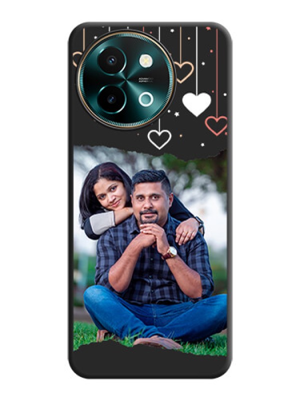 Custom Love Hangings with Splash Wave Picture On Space Black Custom Soft Matte Mobile Back Cover - Vivo Y58 5G