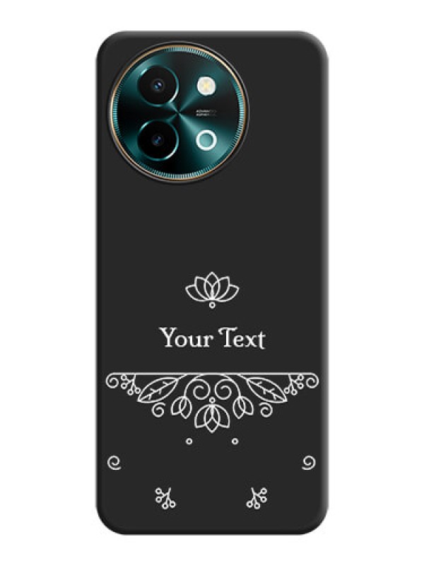 Custom Lotus Garden Custom Text On Space Black Custom Soft Matte Mobile Back Cover - Vivo Y58 5G