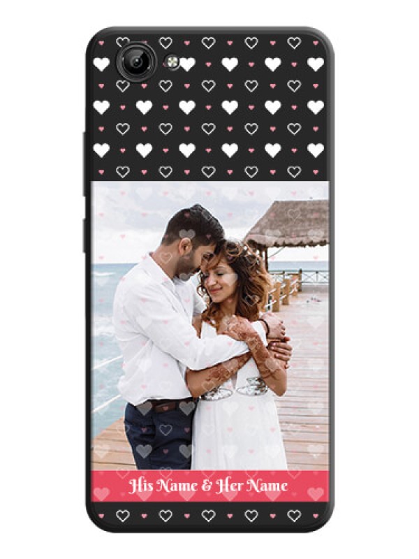 Custom White Color Love Symbols with Text Design - Photo on Space Black Soft Matte Phone Cover - Vivo Y71